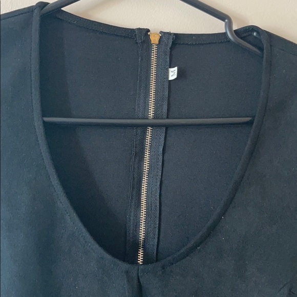 Cross cross long sleeve black dress - Picture 4 of 5